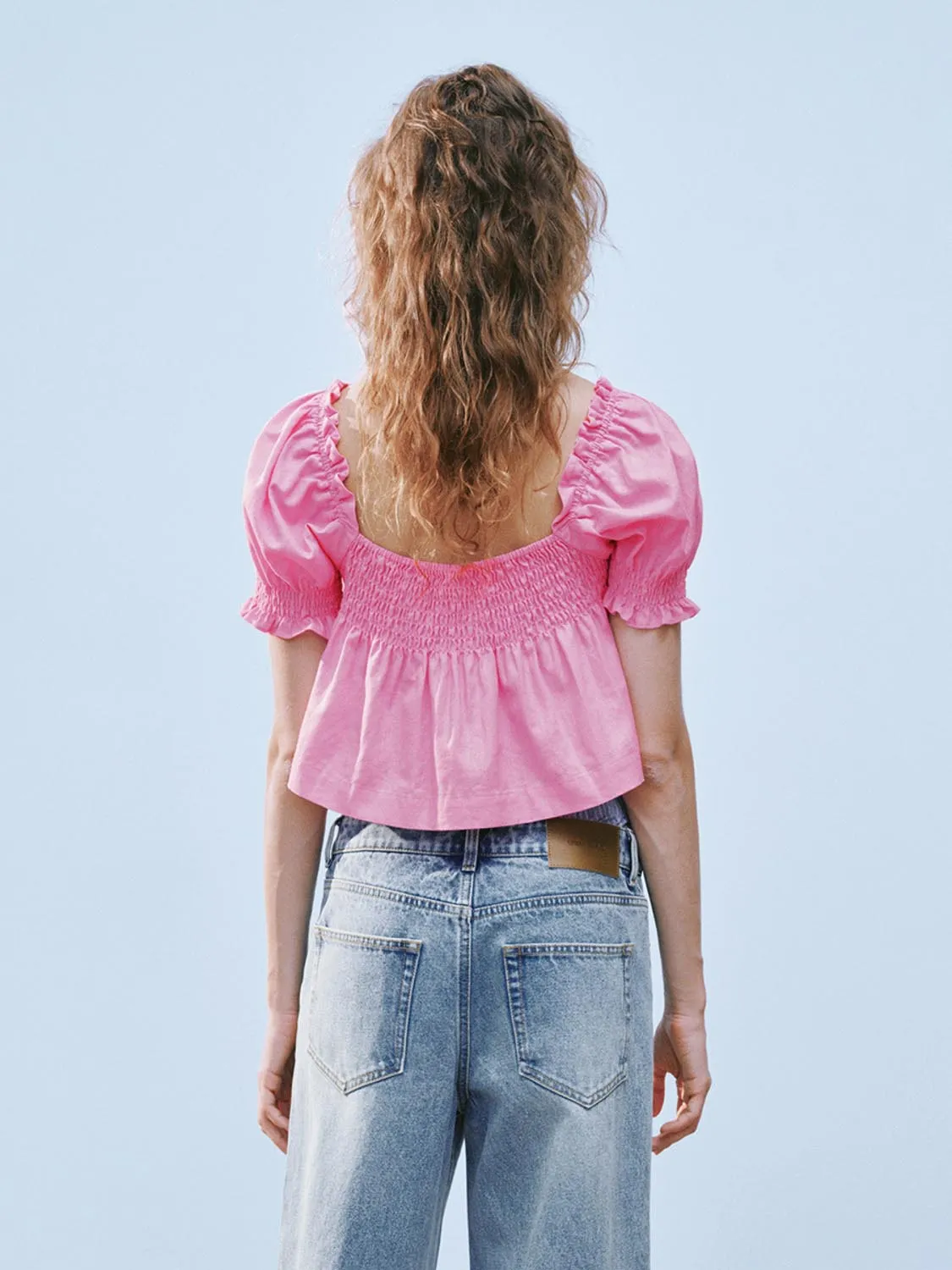 Ruffle Hem Overhead Blouses