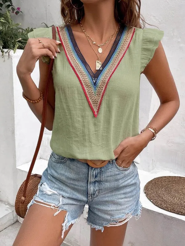 Ruffle Sleeve Top