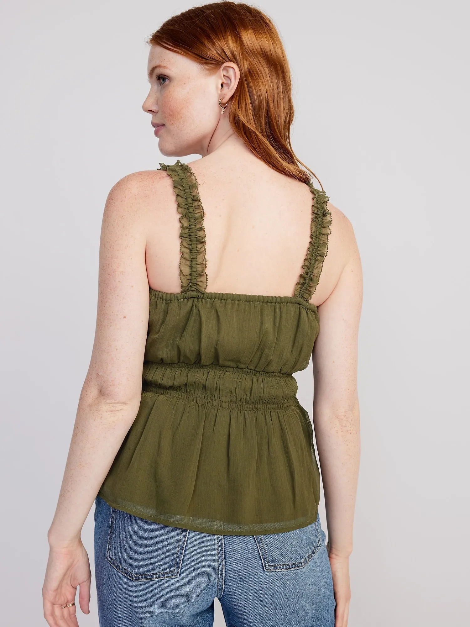 Ruffle-Strap Cami Top for Women