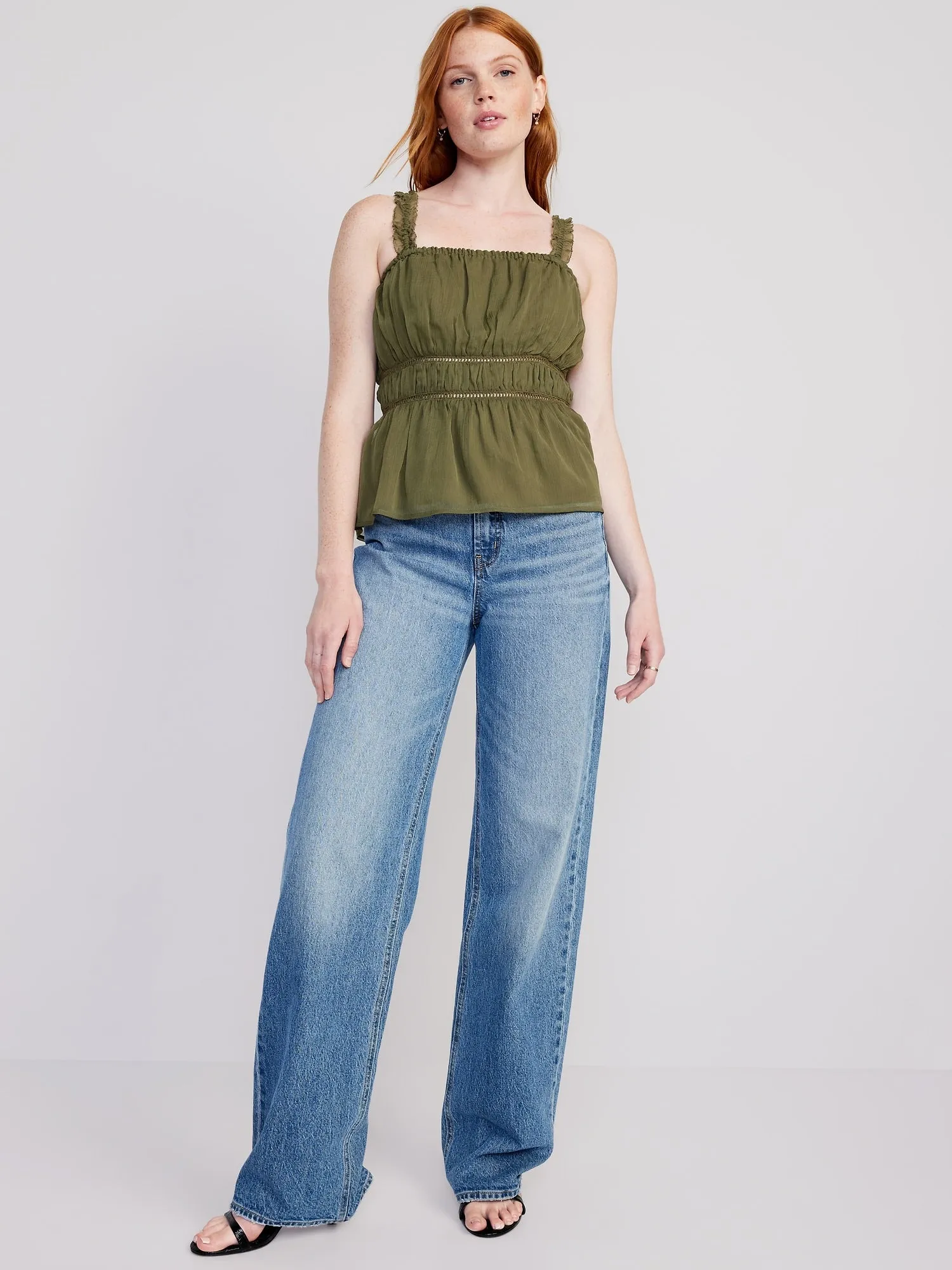 Ruffle-Strap Cami Top for Women