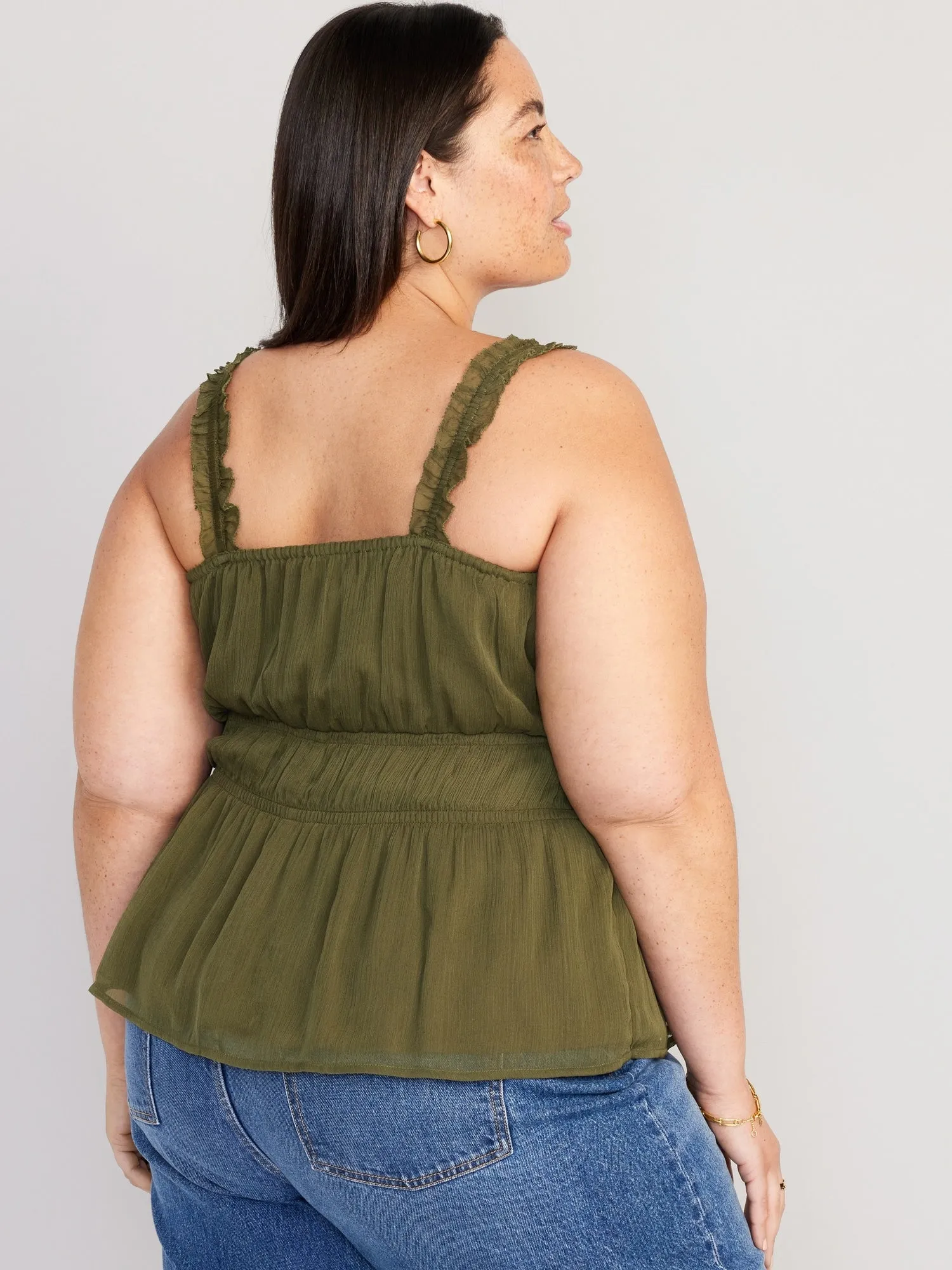 Ruffle-Strap Cami Top for Women