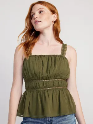 Ruffle-Strap Cami Top for Women