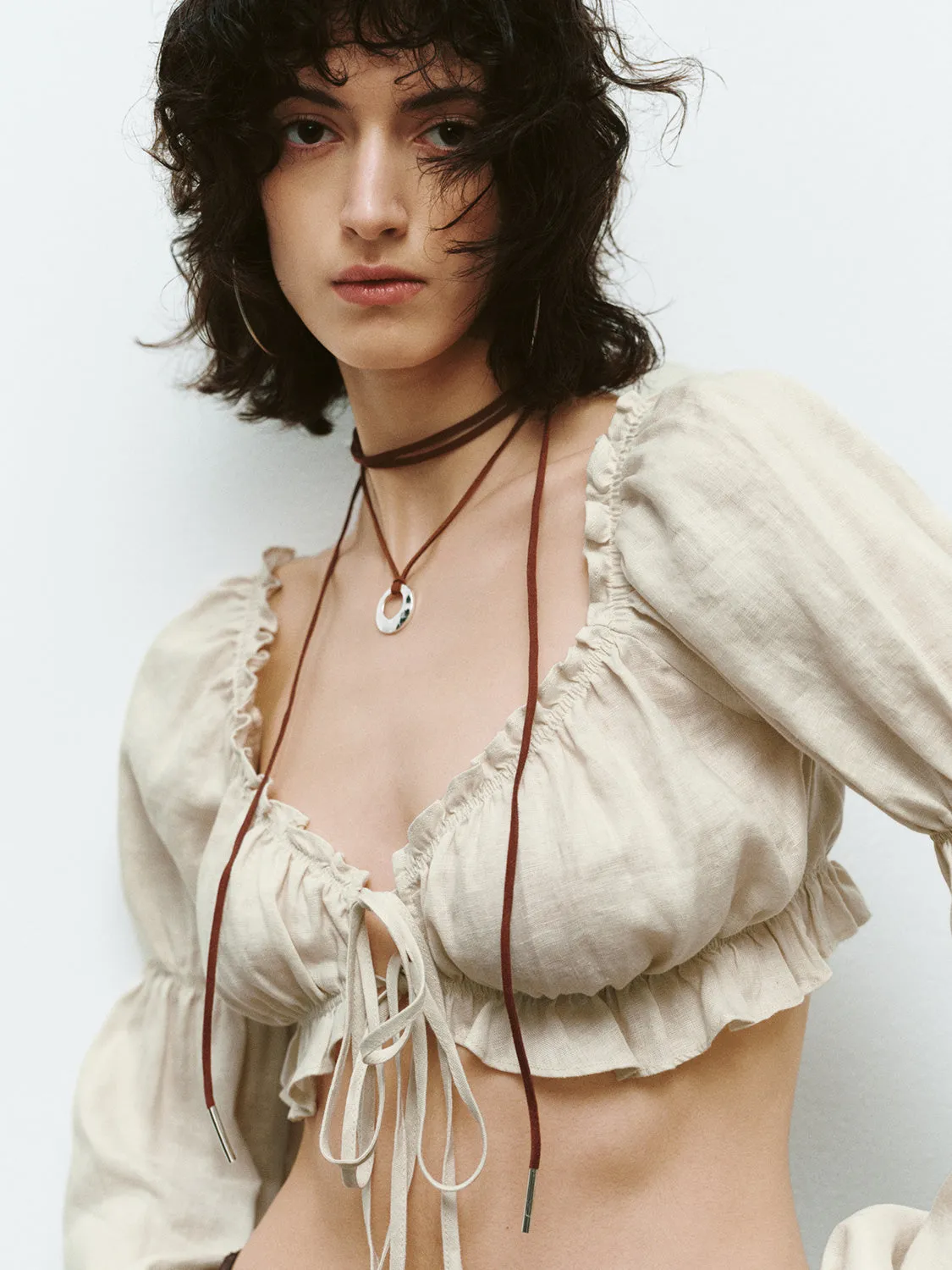 Ruffle Tie Blouses