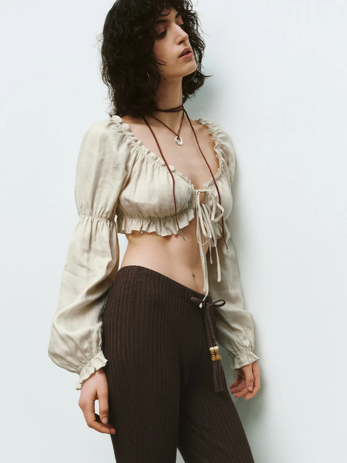 Ruffle Tie Blouses