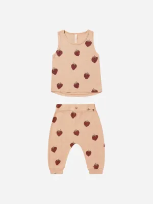 Rylee and Cru Tank and Slouch Pant Set - Strawberries