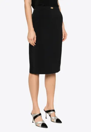 Satin Crepe Pencil Skirt