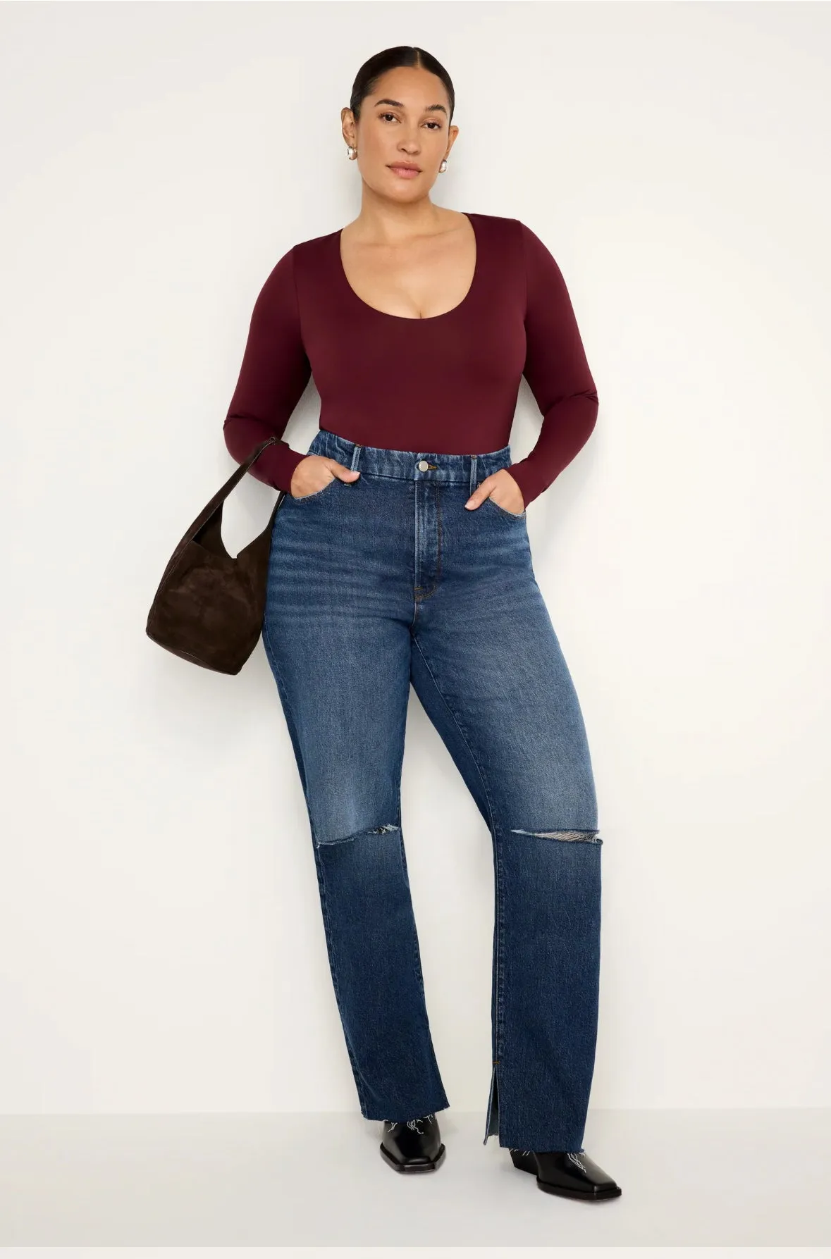 Seam Slit Boyfriend Jeans