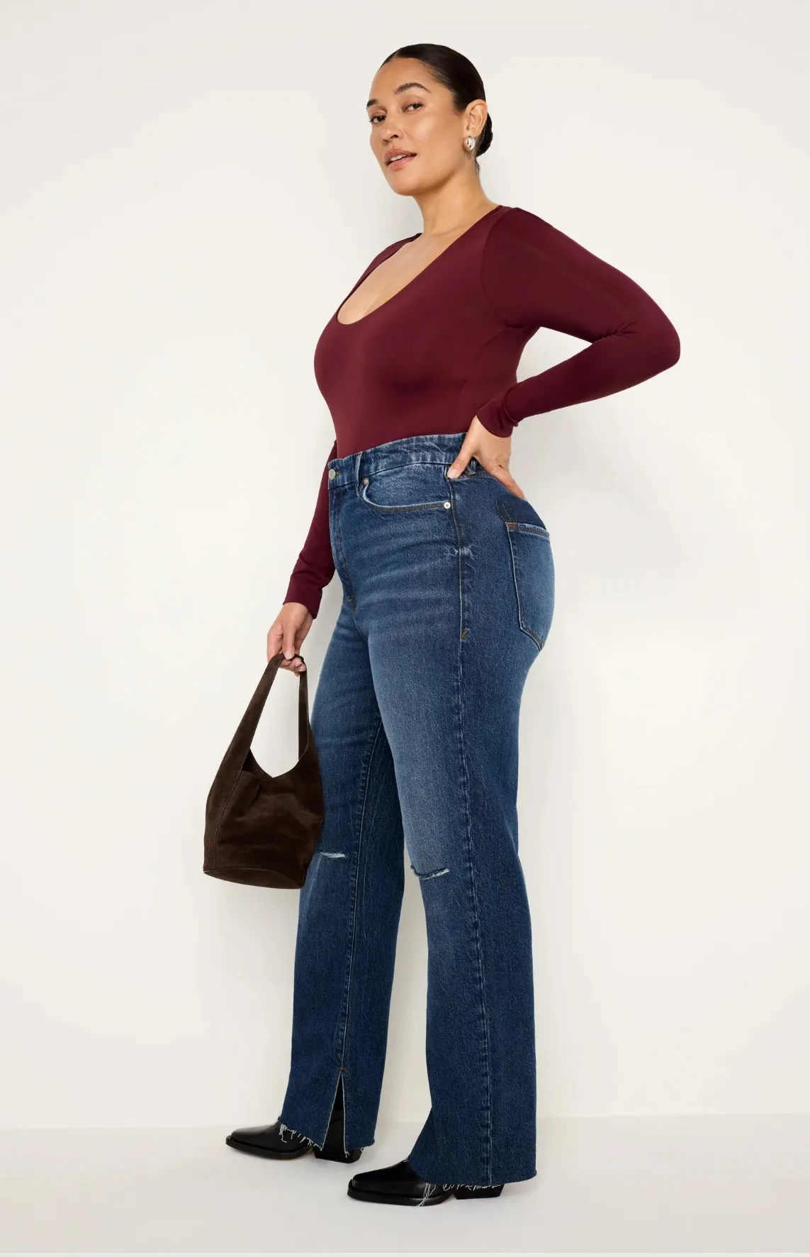 Seam Slit Boyfriend Jeans
