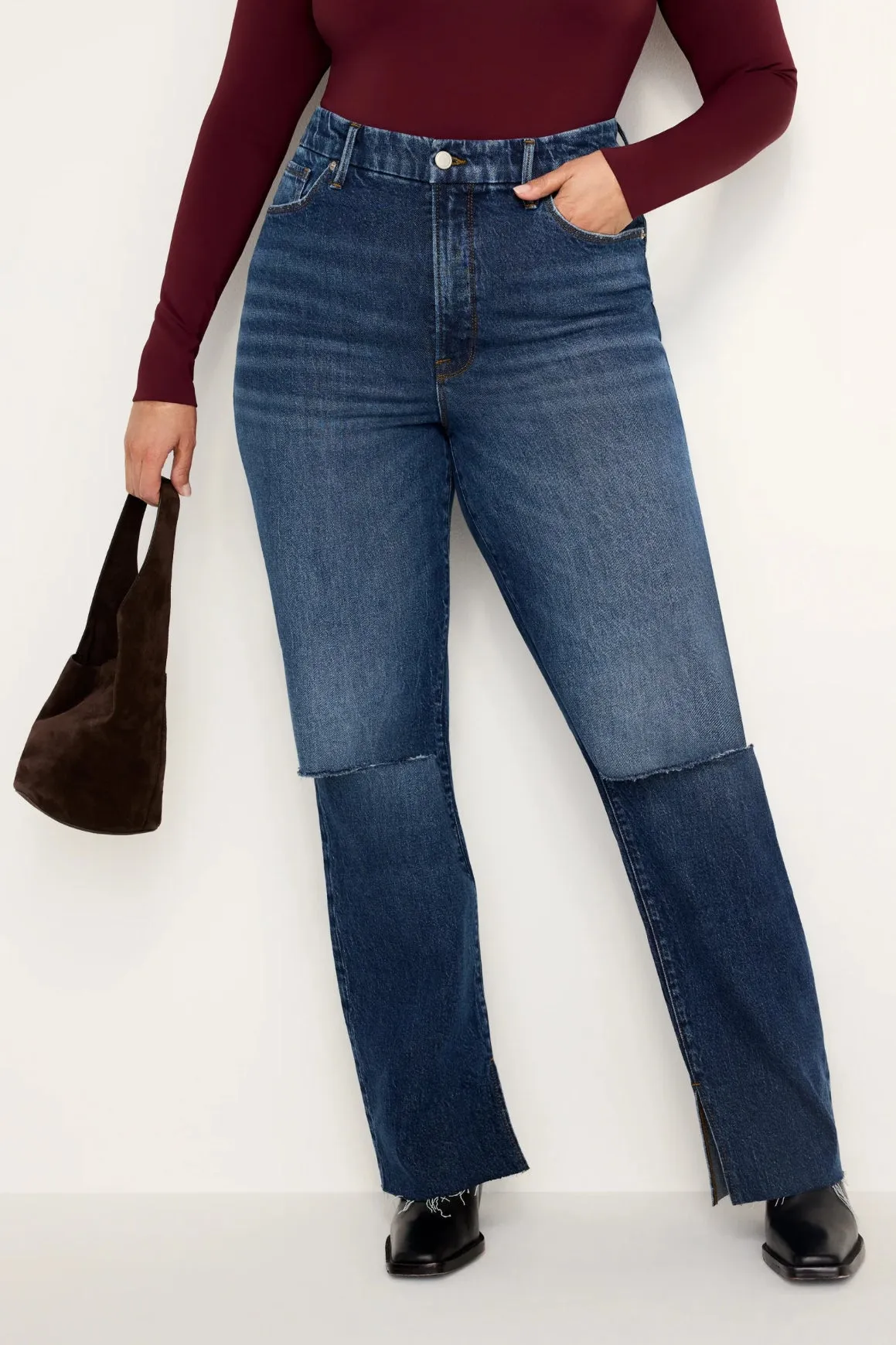 Seam Slit Boyfriend Jeans