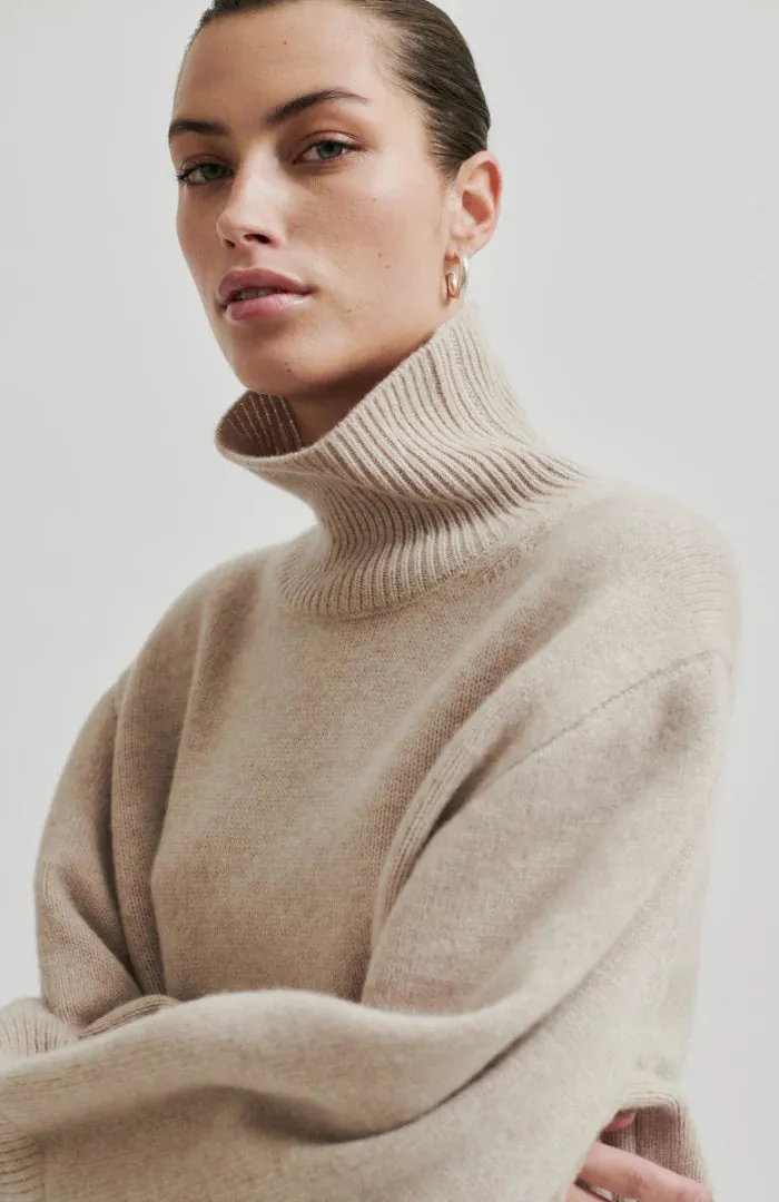 Second Female Alpha Knit T-Neck - Pumice Stone