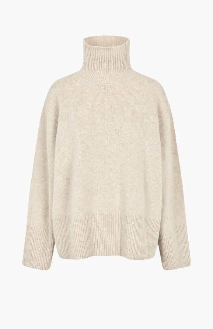 Second Female Alpha Knit T-Neck - Pumice Stone