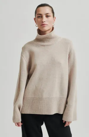 Second Female Alpha Knit T-Neck - Pumice Stone
