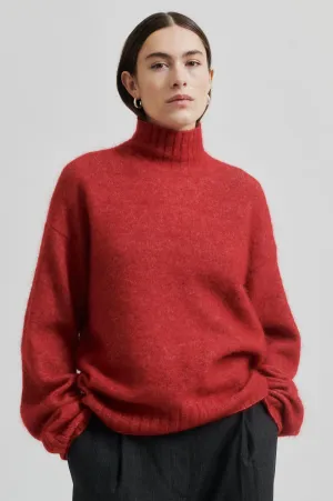 Second Female Brookline T-Neck Knit - Red