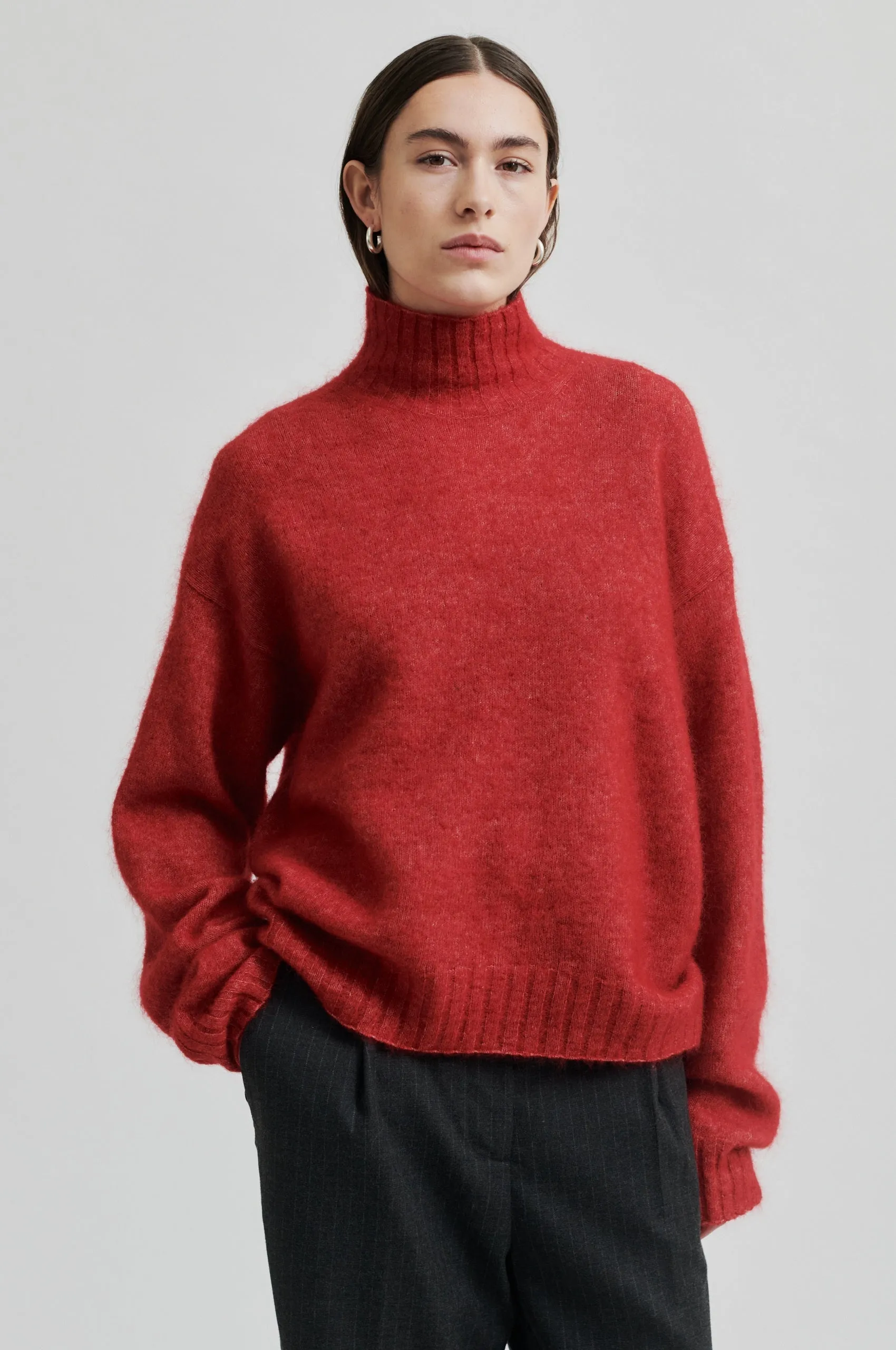 Second Female Brookline T-Neck Knit - Red