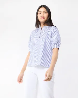 Selina Top - Blue/White Stripe Pinpoint