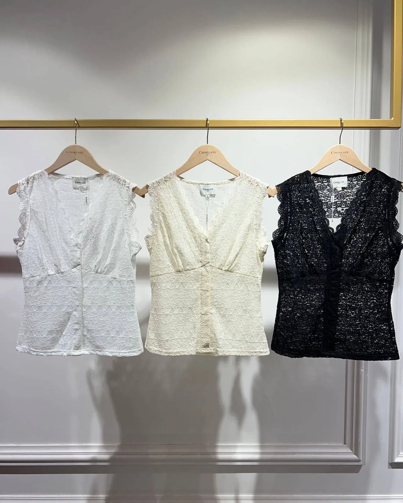 Semi-Sheer Lace Stretch Top