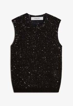 Sequined Mesh Knit Top
