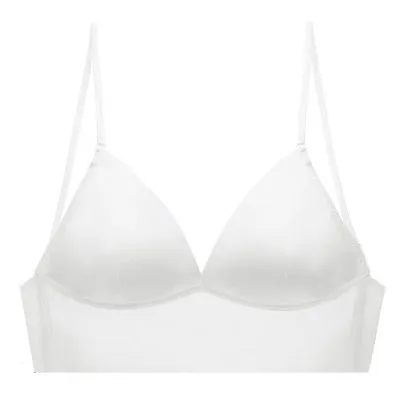 Sexy Lace Mesh Halter Bra for Women - Low Back, Soft, Seamless, Backless, with Pads for Small Chest
