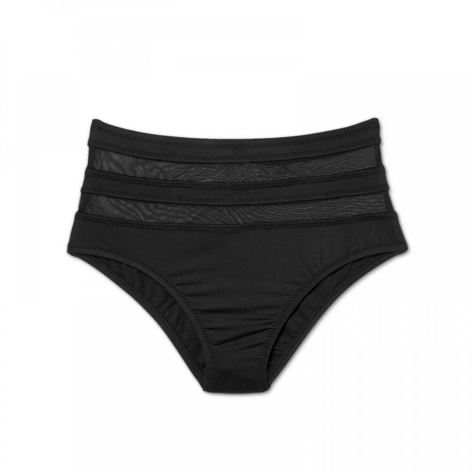 Shade & Shore Women's Mesh Inset High Waist Bikini Bottom