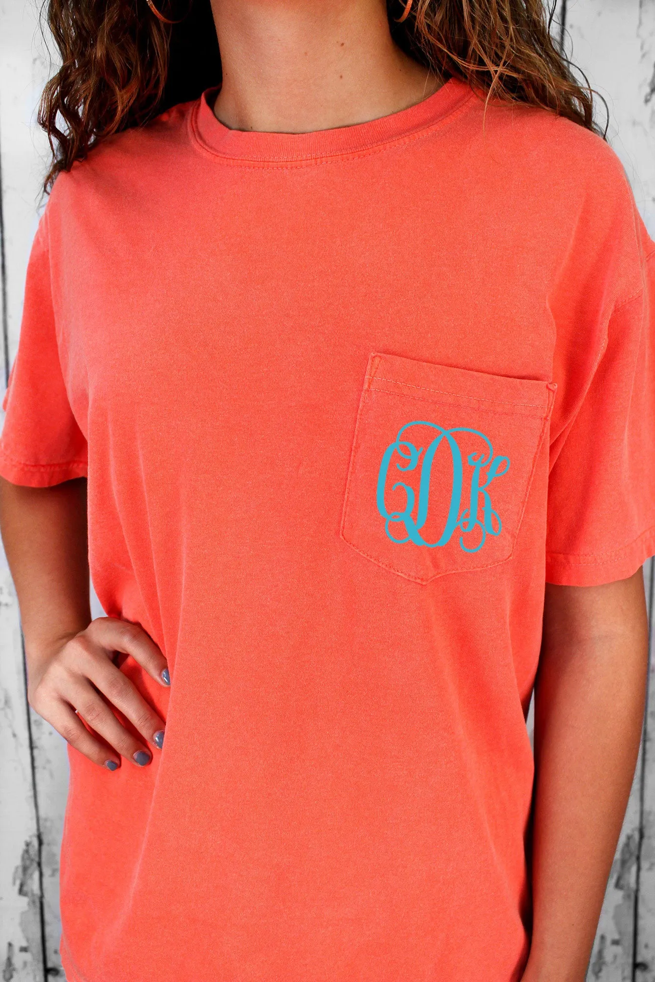 Shades of Red/Orange Comfort Colors Adult Ring-Spun Cotton Pocket Tee *Personalize It