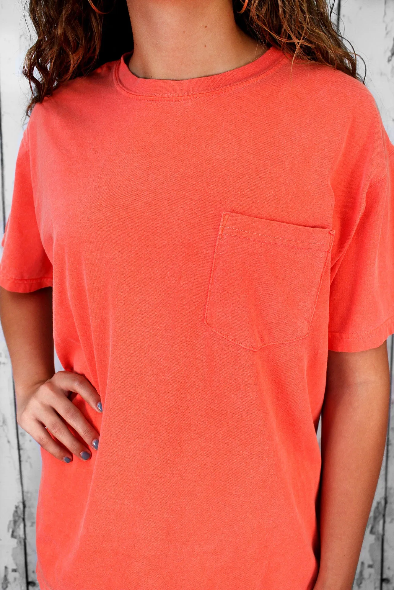 Shades of Red/Orange Comfort Colors Adult Ring-Spun Cotton Pocket Tee *Personalize It