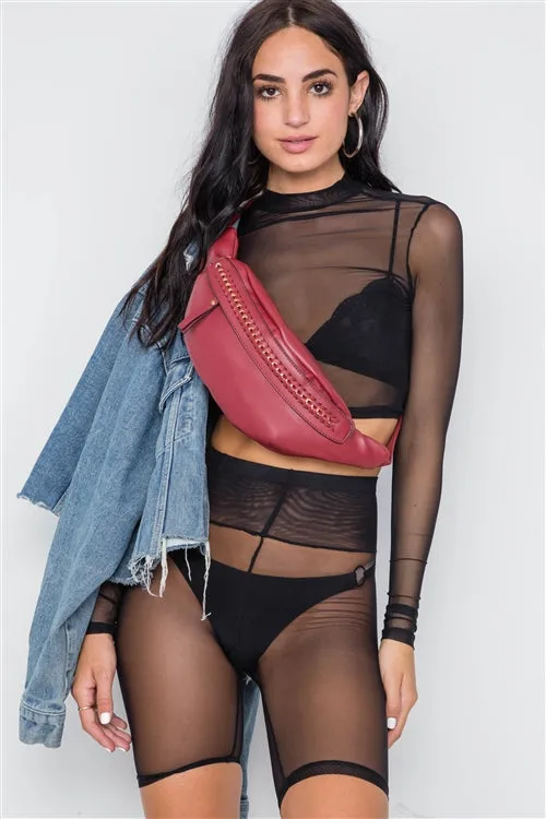 Sheer Top & Biker Shorts Set | Black