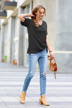 Short Sleeve Boyfriend V-Neck Tee