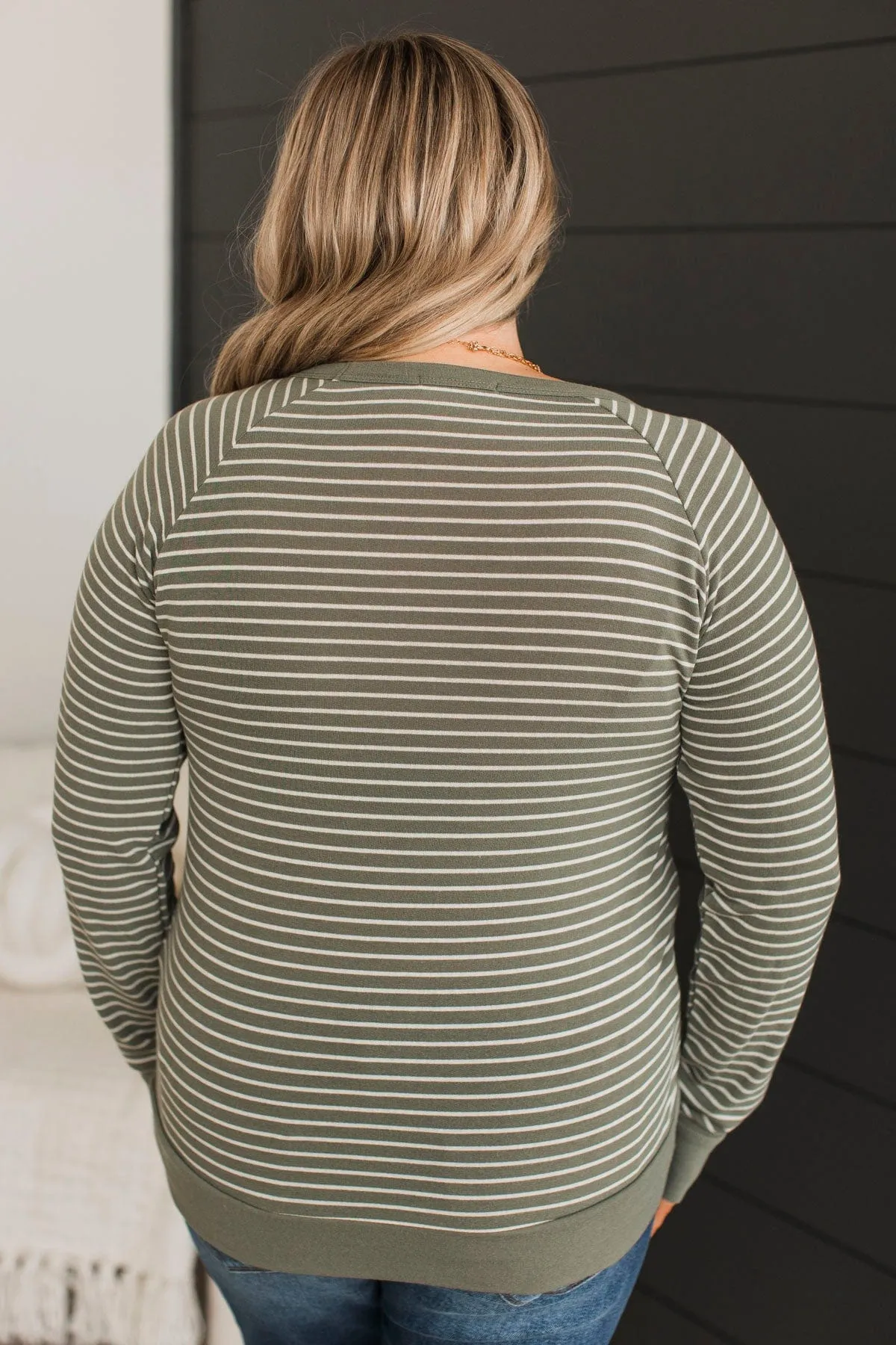 Sign Of The Times Striped Top- Olive
