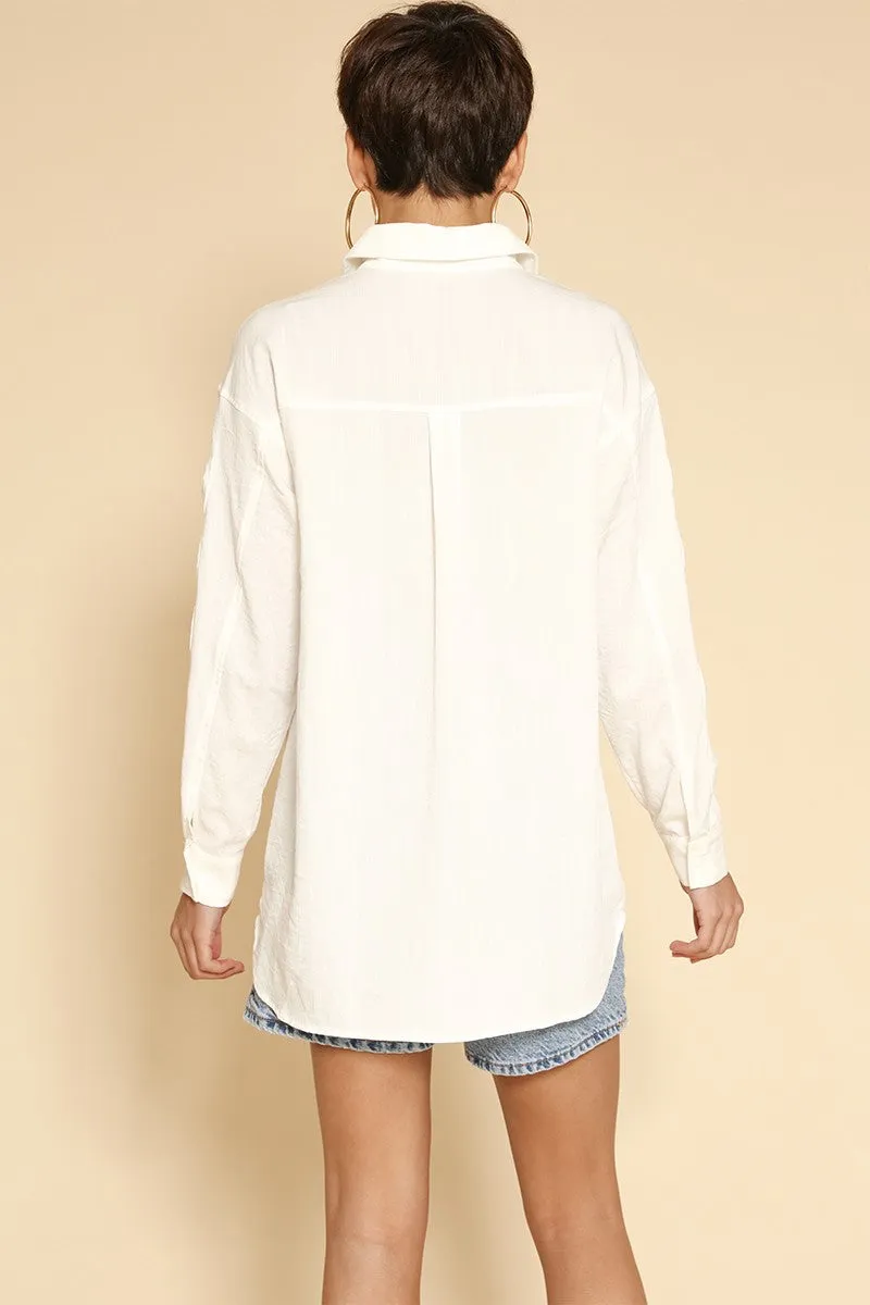 Signature Charm: Bow Sleeve Button-Down Shirt – Exclusive Design