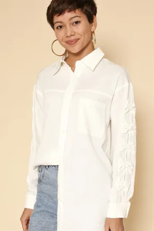 Signature Charm: Bow Sleeve Button-Down Shirt – Exclusive Design