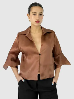 Silk Collared Top