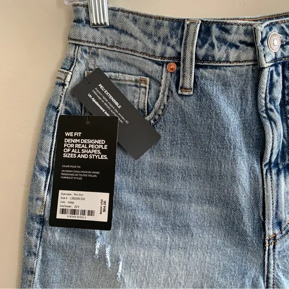 Silver Jeans 90s Mom Cuffed High Rise Light Indigo Wash Shorts Multi Sizes NWT