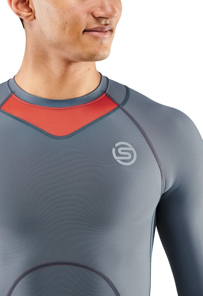 Skins Men's Compression Long Sleeve Tops 3-Series - Charcoal