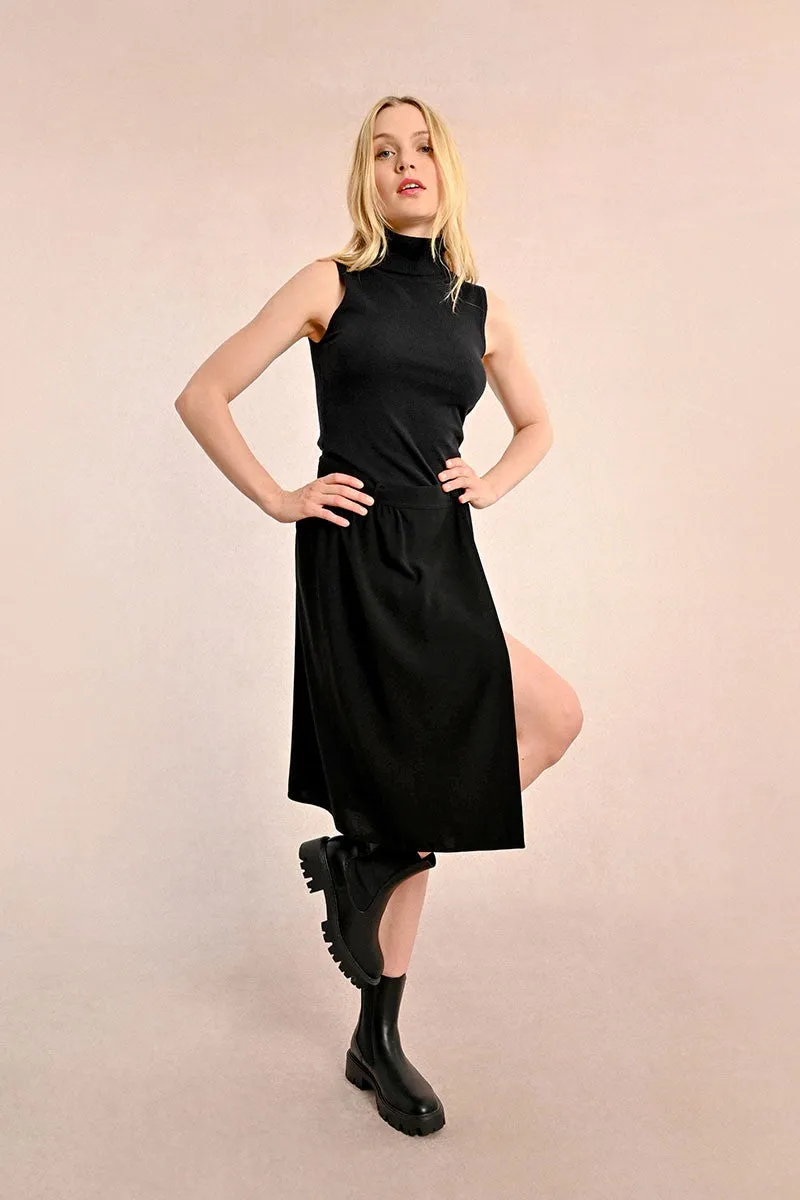 SKIRT WITH PANEL, HIGH WAIST