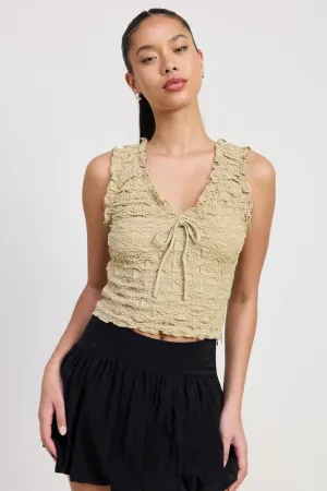 SLEEVELESS RUFFLE TOP