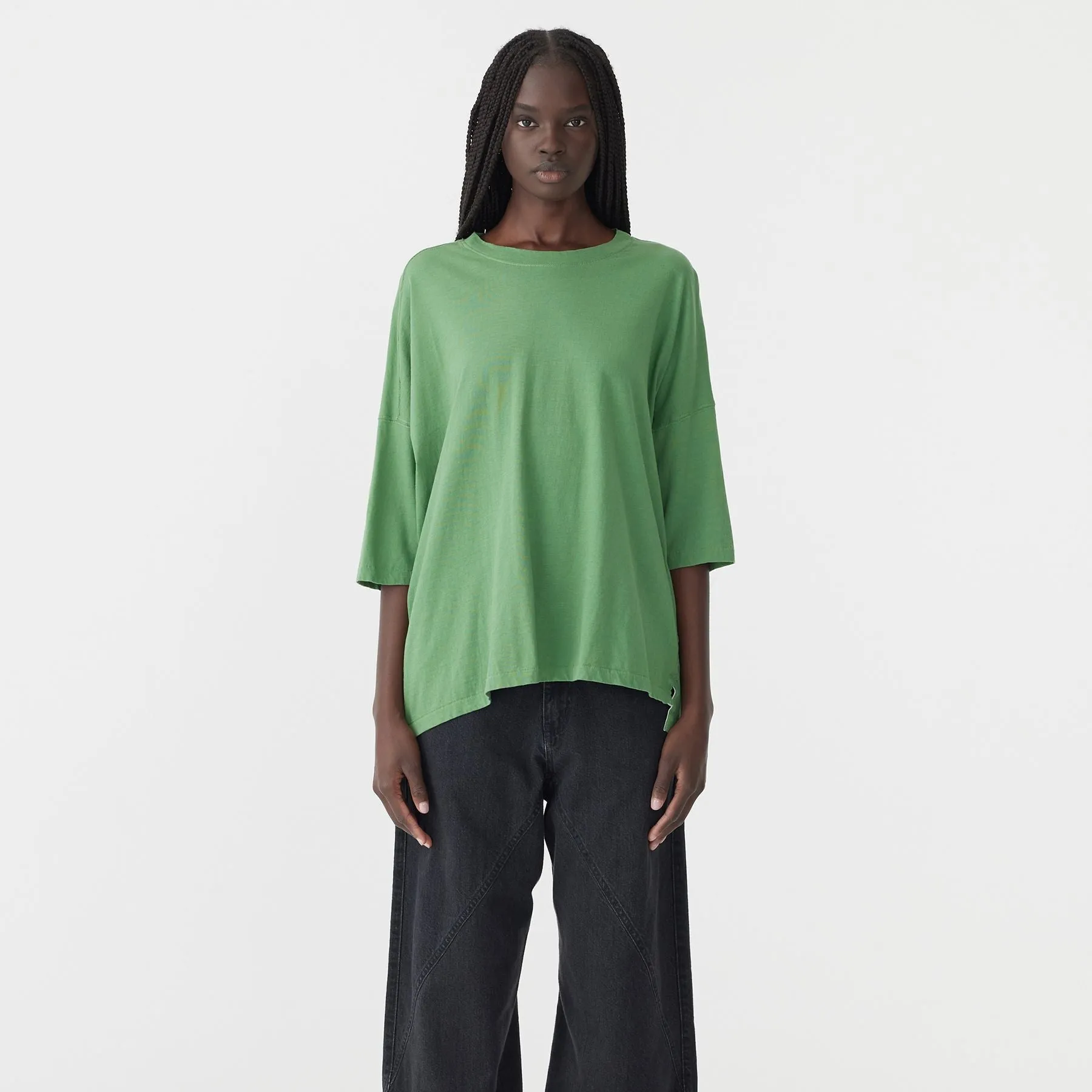 SLOUCH SIDE STEP T-SHIRT - FERN