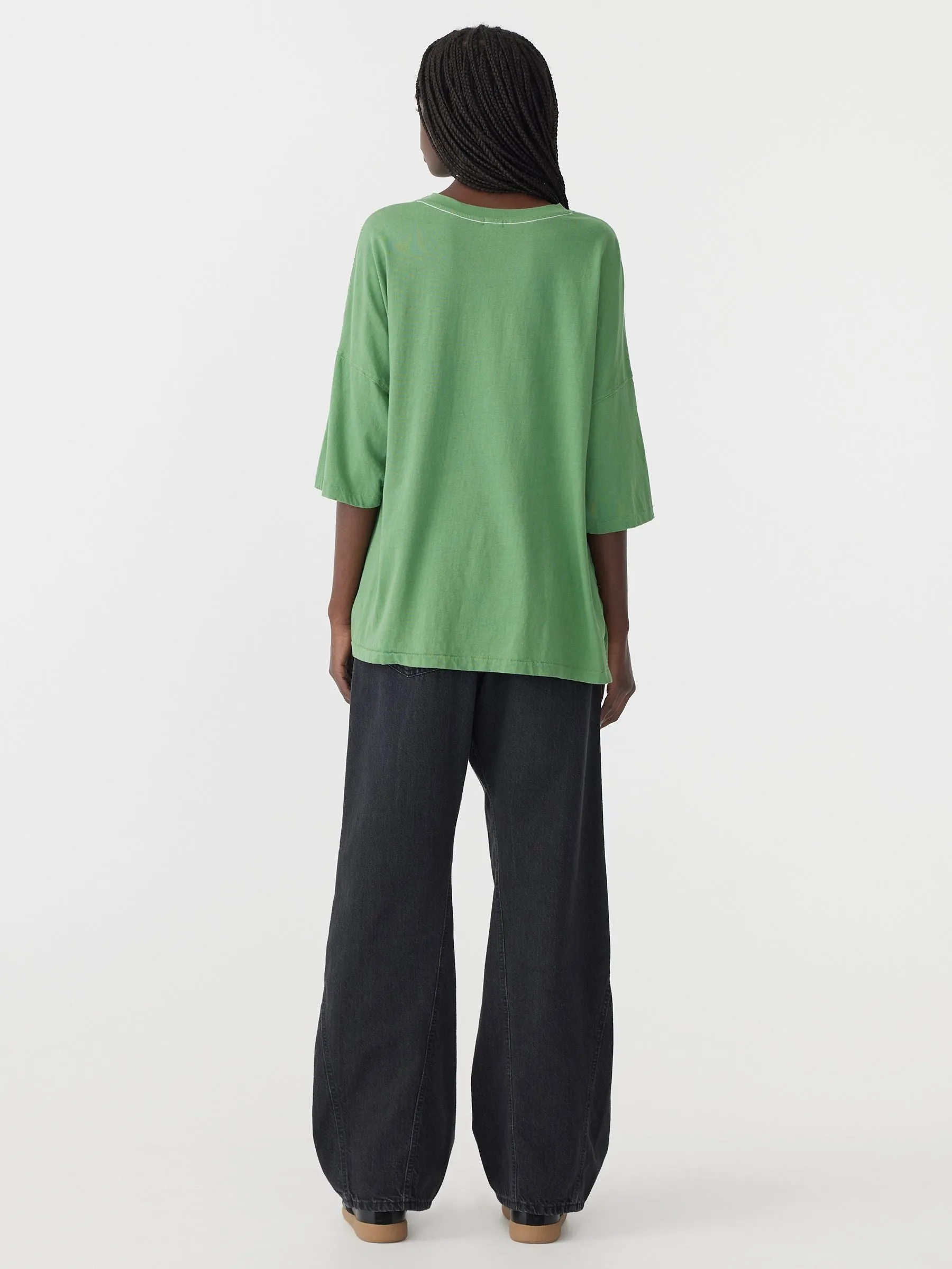 SLOUCH SIDE STEP T-SHIRT - FERN