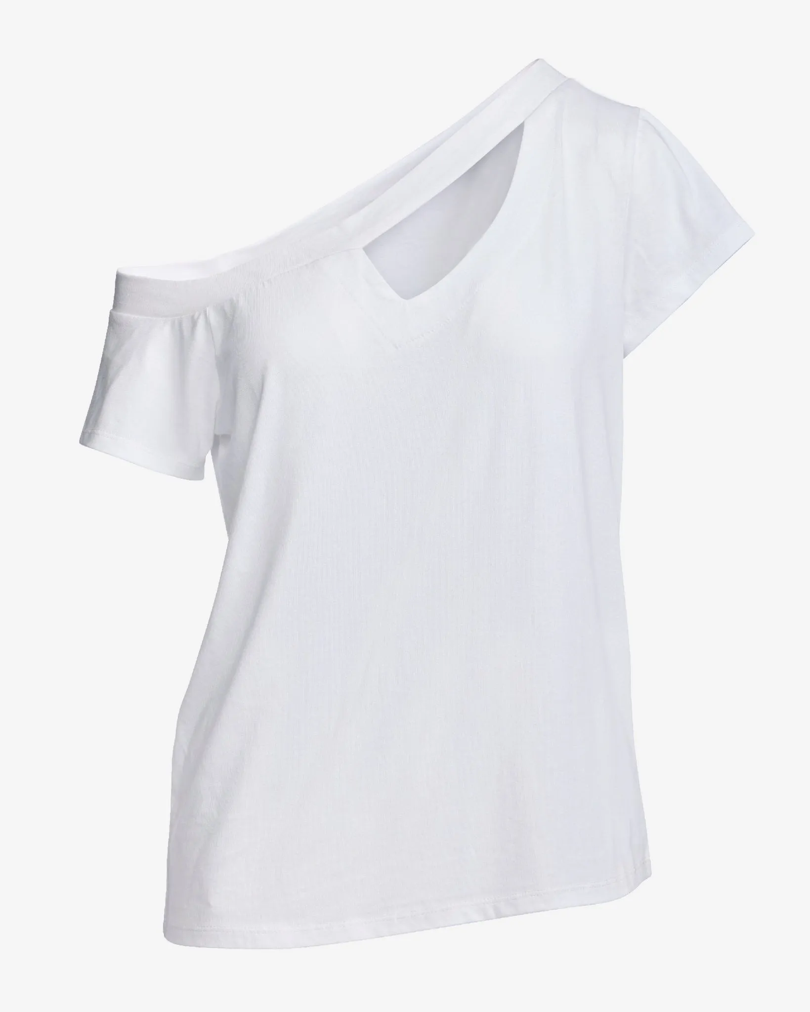 Slouchy Cut Out Knit Top White