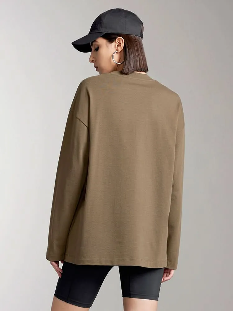 Slouchy Long Sleeves Printed T-Shirt