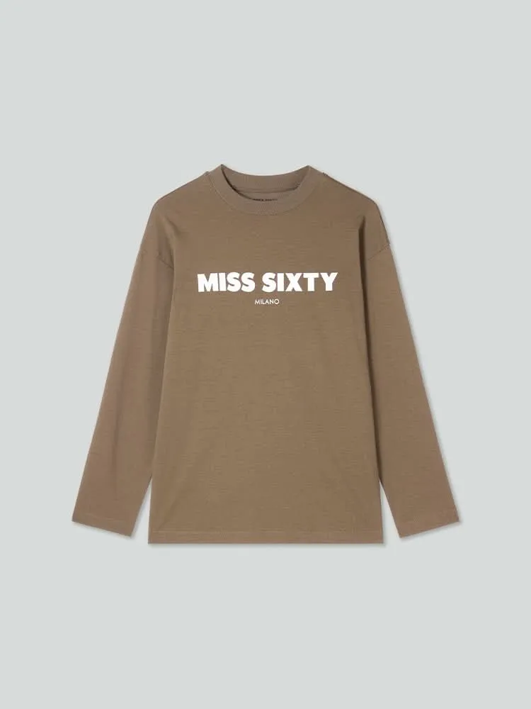 Slouchy Long Sleeves Printed T-Shirt
