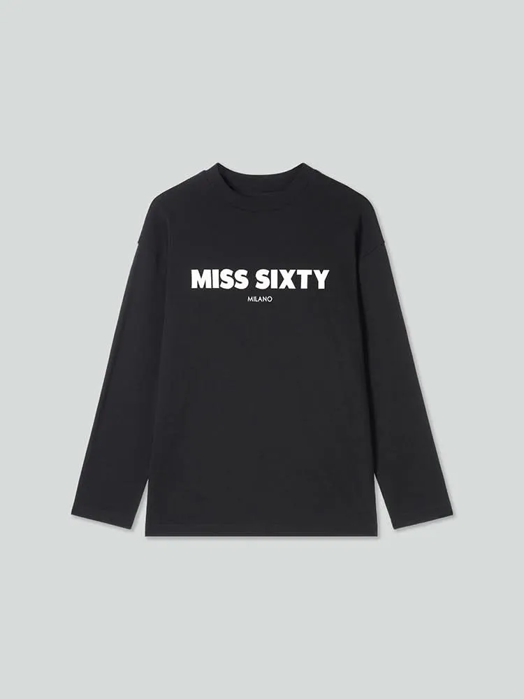 Slouchy Long Sleeves Printed T-Shirt