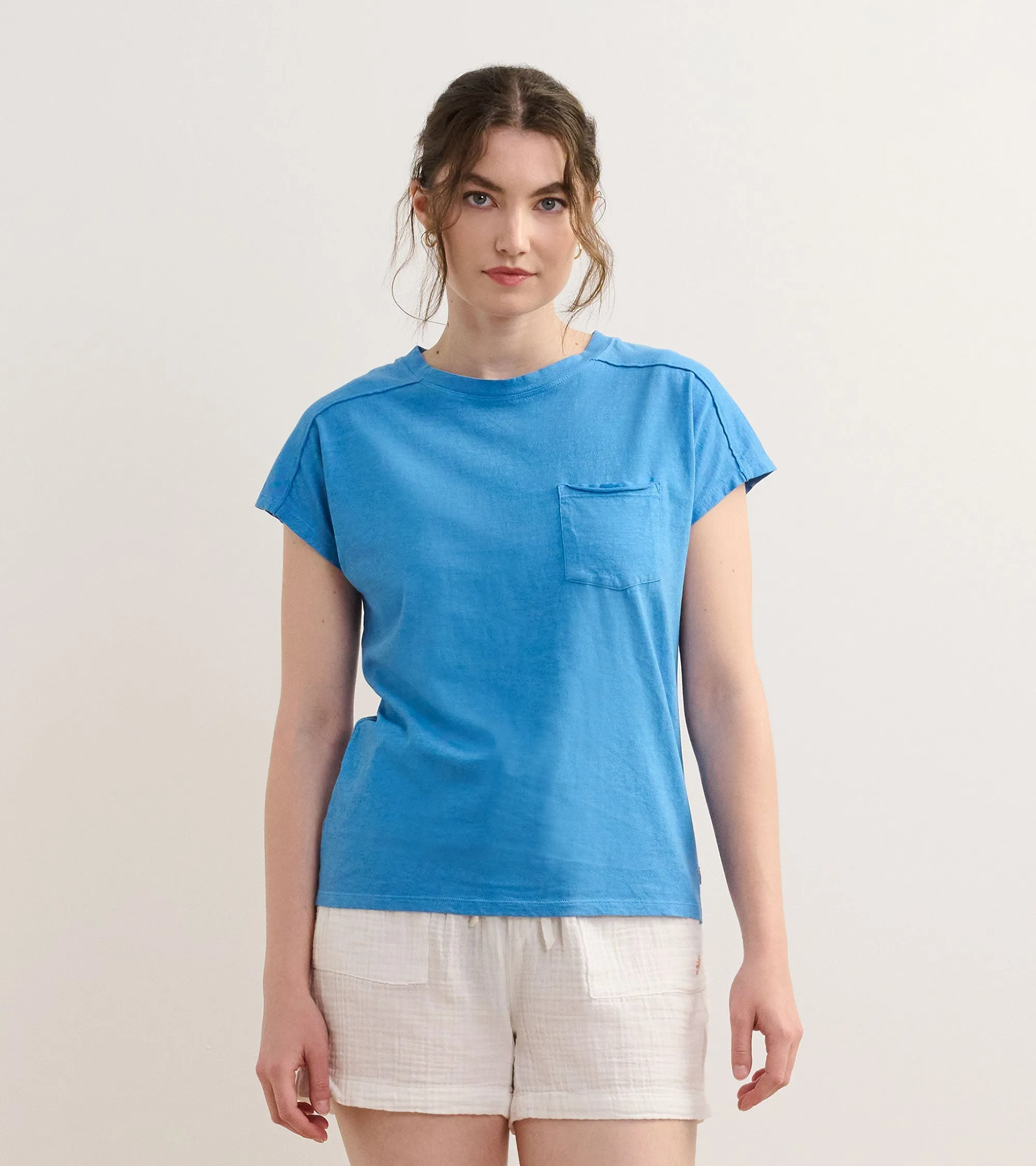 Slouchy Pocket Tee - Marina