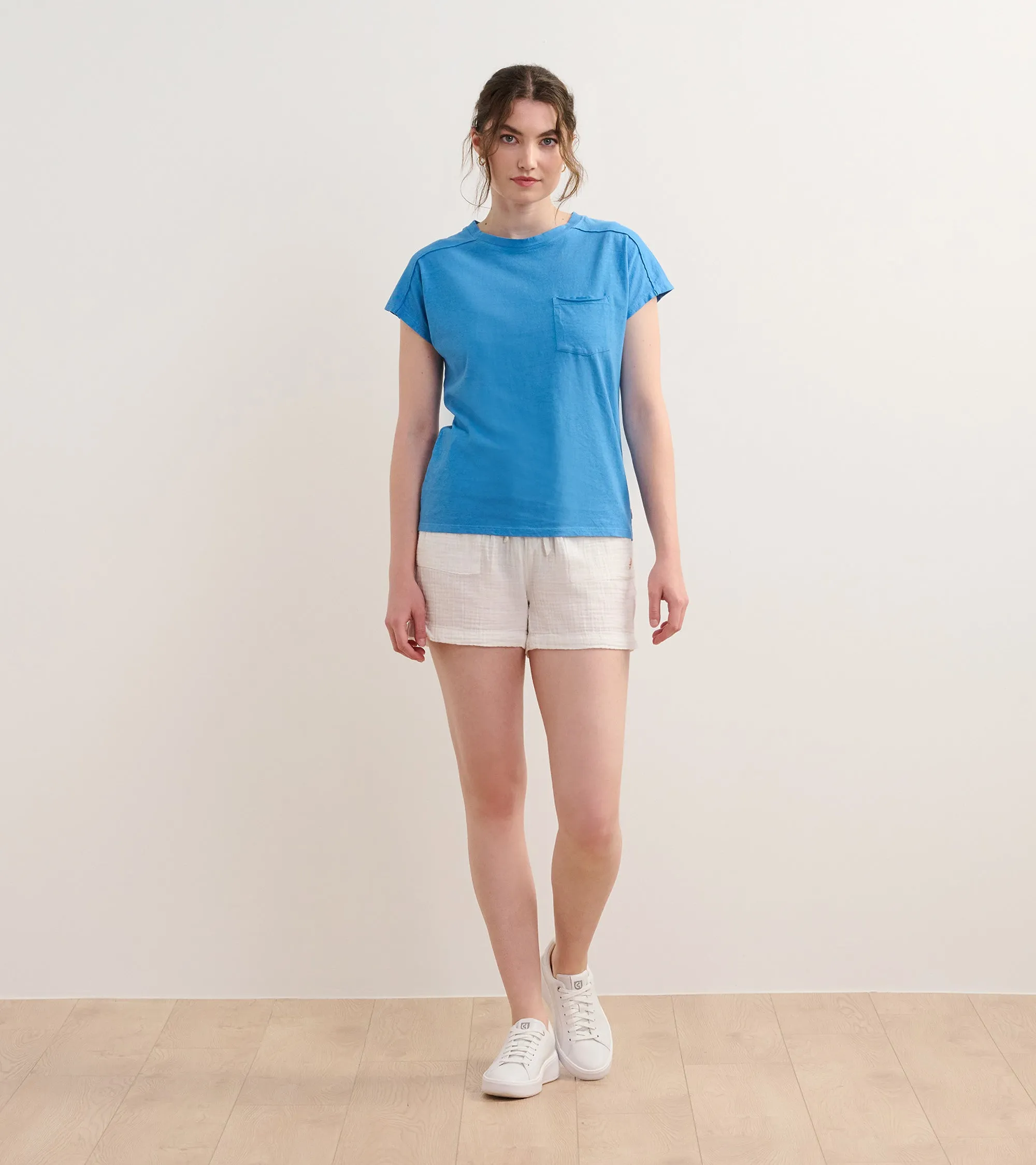 Slouchy Pocket Tee - Marina