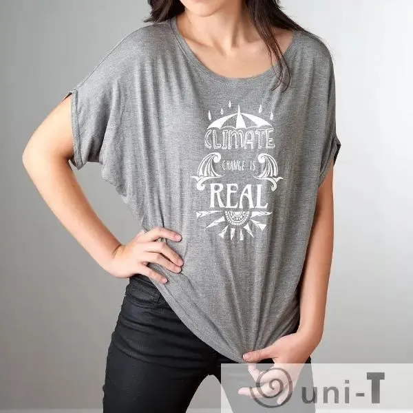 Slouchy Shirt for Women - Climate Change Is Real