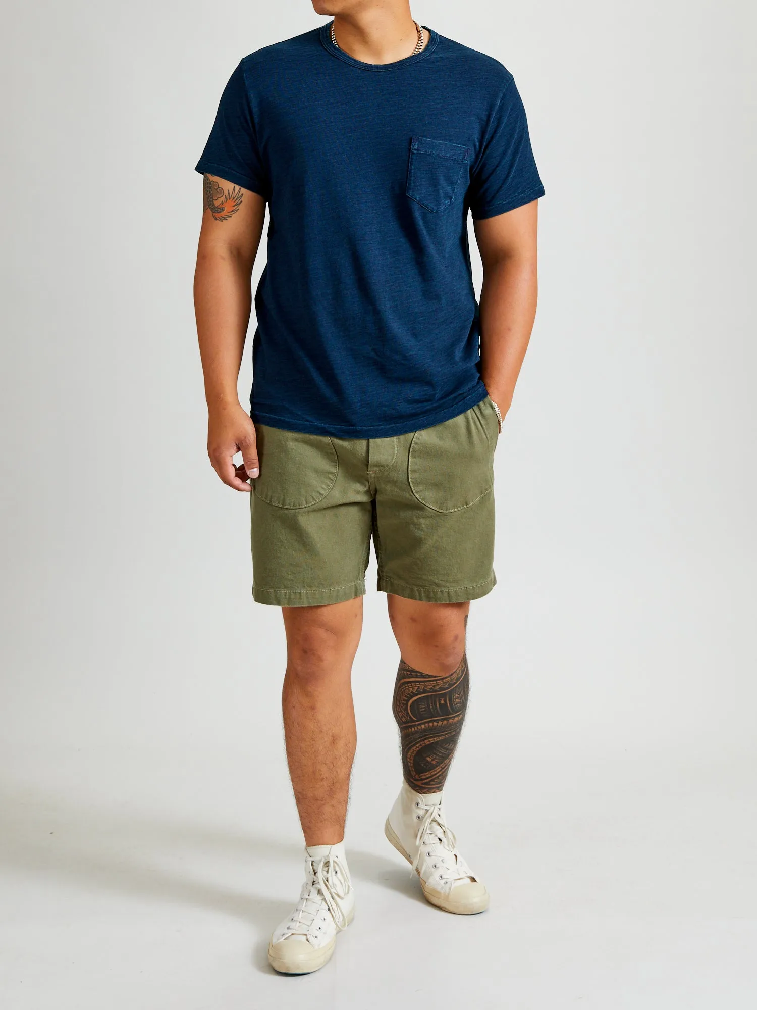 Slub Jersey Pocket T-Shirt in Indigo