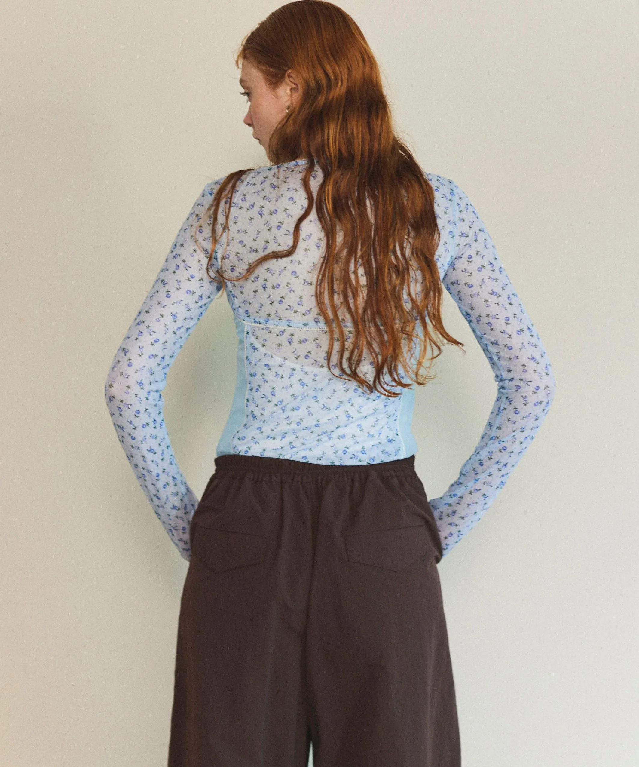 Small Floral Pattern Mesh Fabric Inner Tops