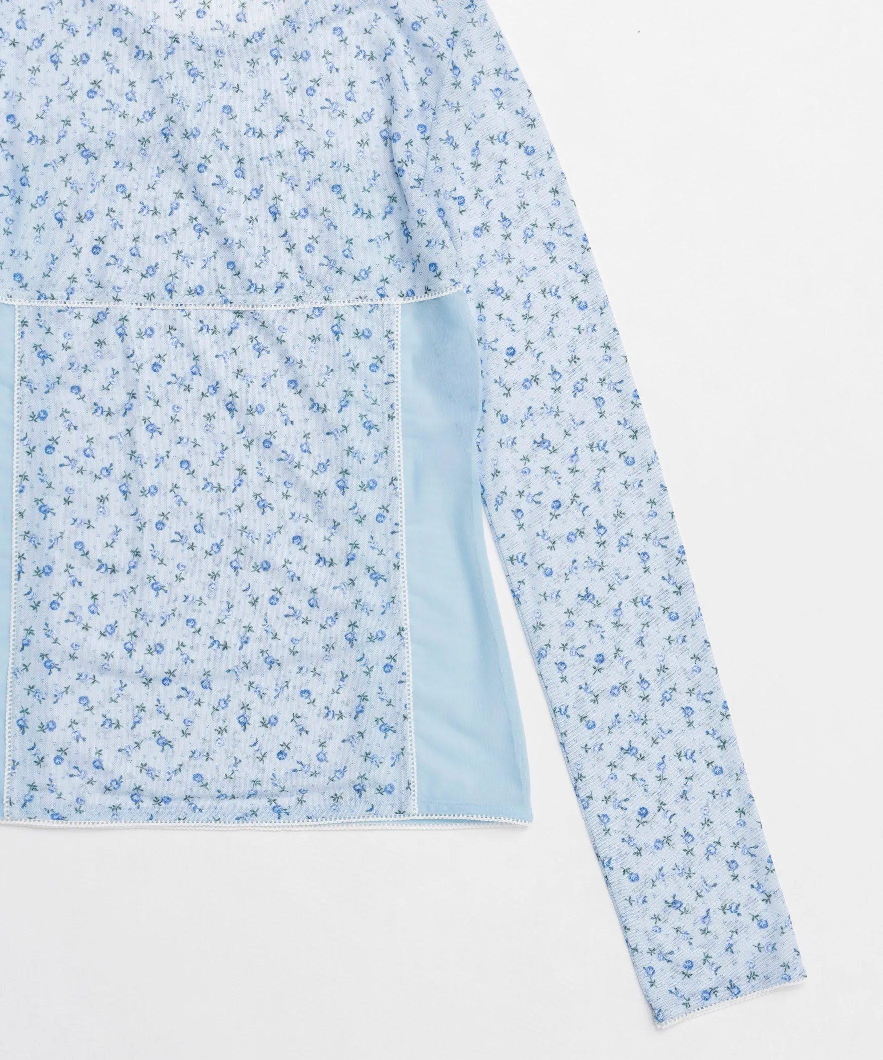 Small Floral Pattern Mesh Fabric Inner Tops