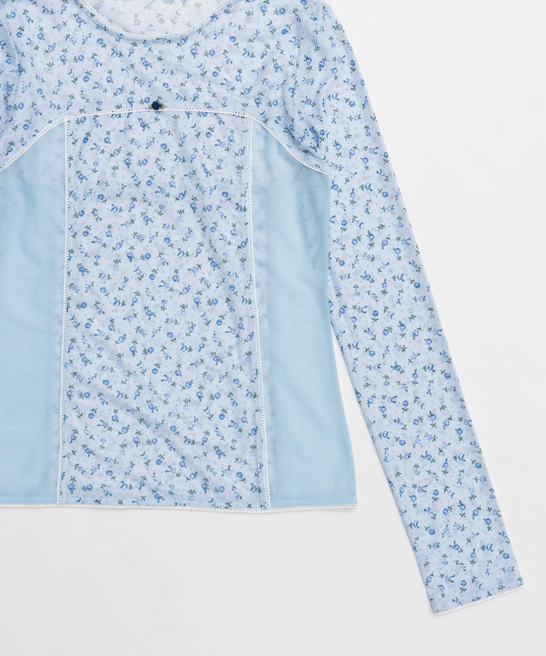 Small Floral Pattern Mesh Fabric Inner Tops