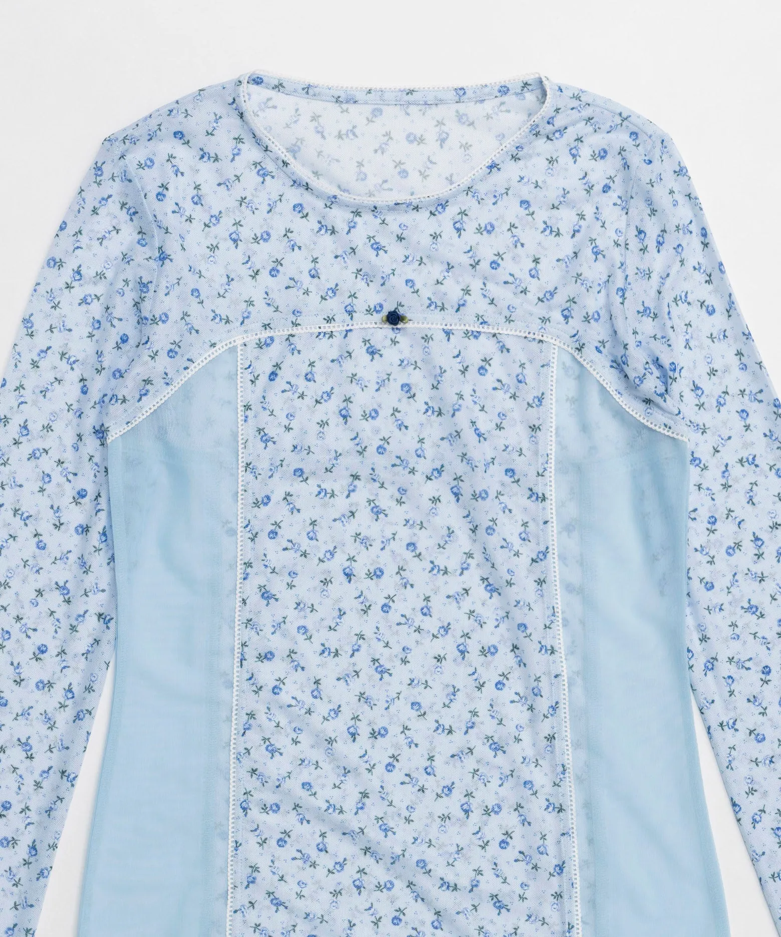 Small Floral Pattern Mesh Fabric Inner Tops