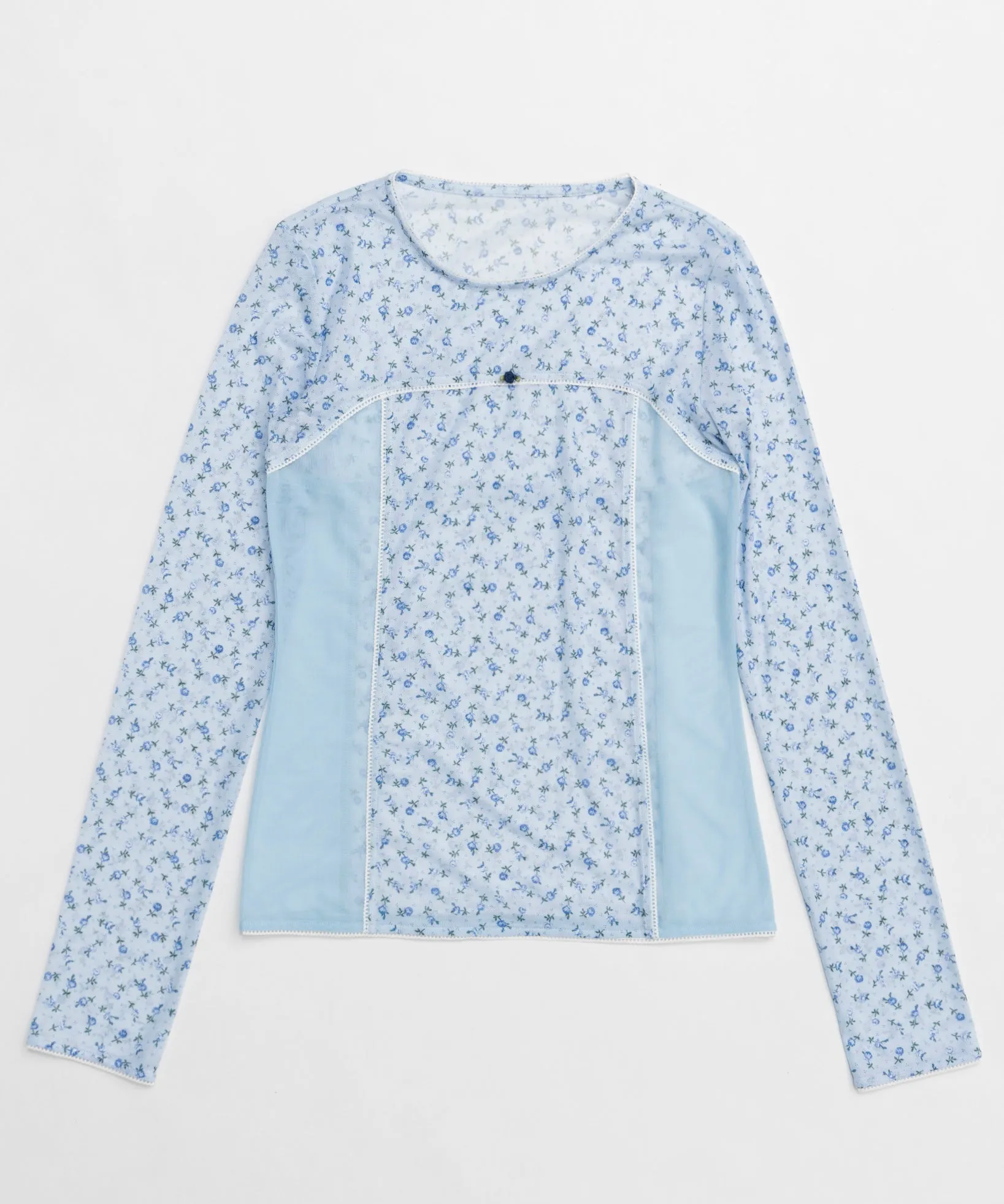 Small Floral Pattern Mesh Fabric Inner Tops